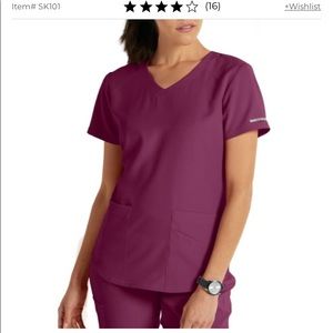 WINE LARGE Skechers Scrub Set. Top and bottom
